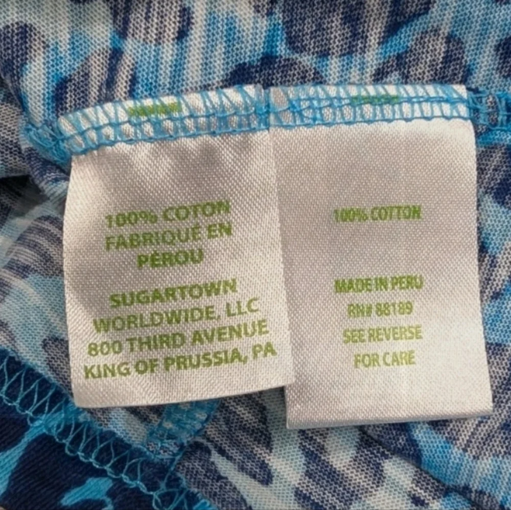 Lilly Pulitzer Etta V Neck Cotton Top S Leopard Beach Summer #11 - Picture 5 of 9